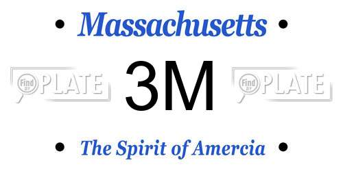 3M Massachusetts License Plate