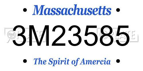 3M23585 Massachusetts License Plate