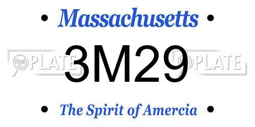 3M29 Massachusetts License Plate