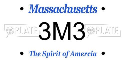 3M3 Massachusetts License Plate