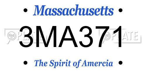 3MA371 Massachusetts License Plate
