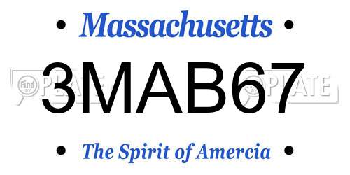 3MAB67 Massachusetts License Plate