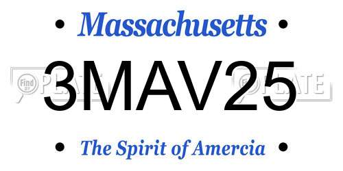 3MAV25 Massachusetts License Plate