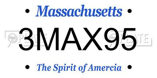 3MAX95 Massachusetts License Plate