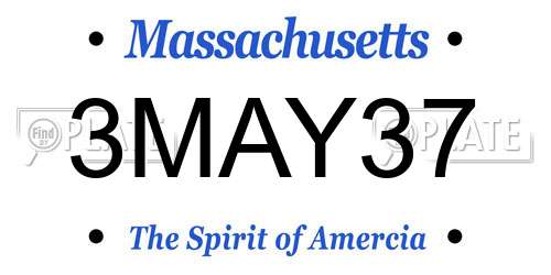 3MAY37 Massachusetts License Plate