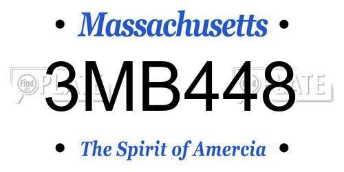 3MB448 Massachusetts License Plate