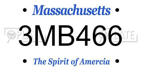 3MB466 Massachusetts License Plate