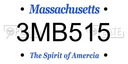 3MB515 Massachusetts License Plate