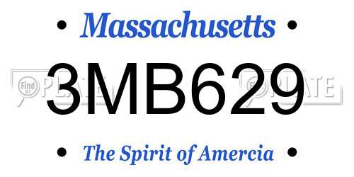 3MB629 Massachusetts License Plate