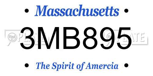3MB895 Massachusetts License Plate