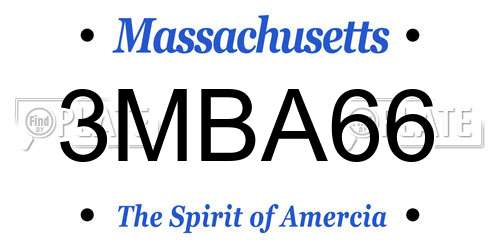 3MBA66 Massachusetts License Plate