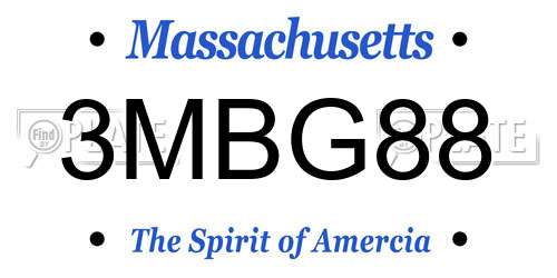 3MBG88 Massachusetts License Plate