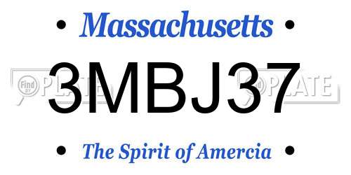 3MBJ37 Massachusetts License Plate