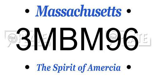 3MBM96 Massachusetts License Plate