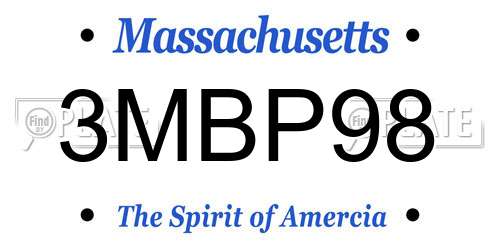 3MBP98 Massachusetts License Plate