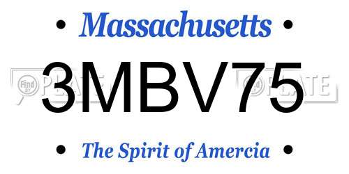 3MBV75 Massachusetts License Plate