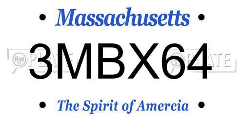 3MBX64 Massachusetts License Plate