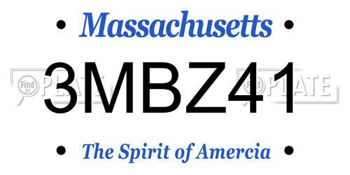 3MBZ41 Massachusetts License Plate
