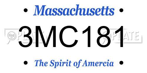 3MC181 Massachusetts License Plate