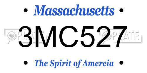 3MC527 Massachusetts License Plate