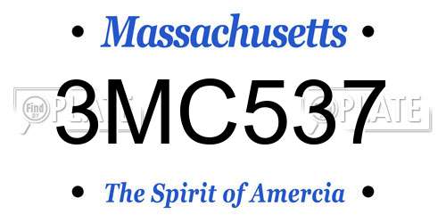 3MC537 Massachusetts License Plate