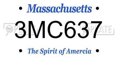 3MC637 Massachusetts License Plate