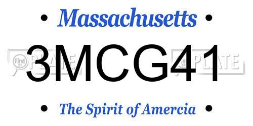 3MCG41 Massachusetts License Plate