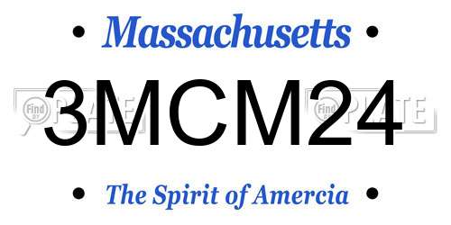 3MCM24 Massachusetts License Plate