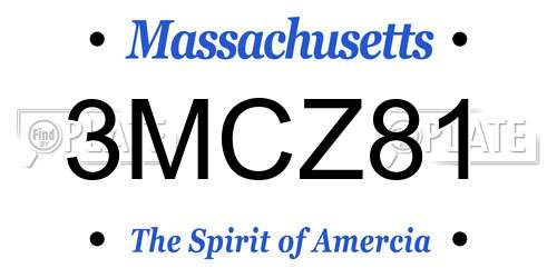 3MCZ81 Massachusetts License Plate