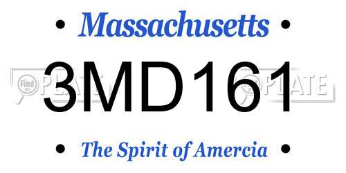 3MD161 Massachusetts License Plate