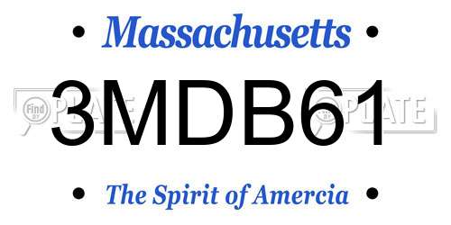 3MDB61 Massachusetts License Plate