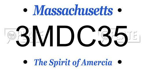 3MDC35 Massachusetts License Plate