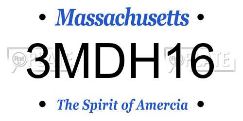 3MDH16 Massachusetts License Plate