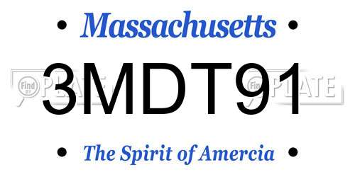 3MDT91 Massachusetts License Plate