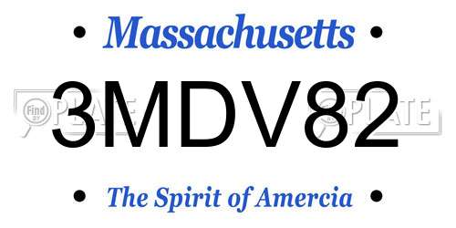 3MDV82 Massachusetts License Plate