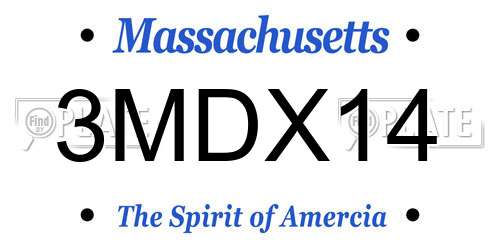 3MDX14 Massachusetts License Plate