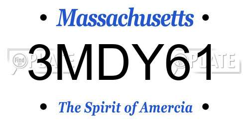3MDY61 Massachusetts License Plate