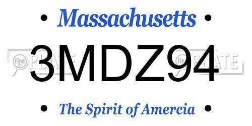 3MDZ94 Massachusetts License Plate