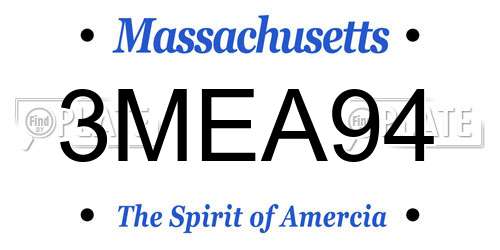 3MEA94 Massachusetts License Plate