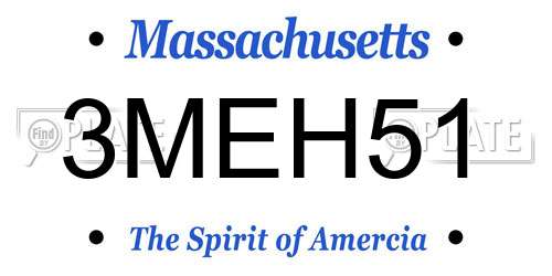 3MEH51 Massachusetts License Plate