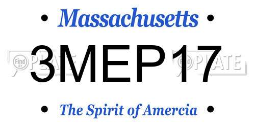 3MEP17 Massachusetts License Plate