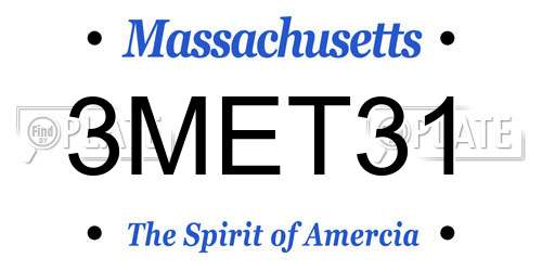 3MET31 Massachusetts License Plate