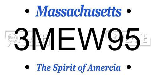 3MEW95 Massachusetts License Plate