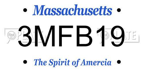 3MFB19 Massachusetts License Plate