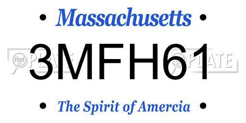3MFH61 Massachusetts License Plate