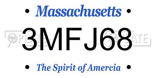 3MFJ68 Massachusetts License Plate