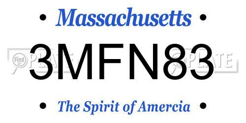 3MFN83 Massachusetts License Plate