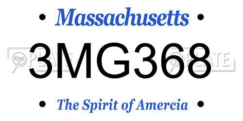 3MG368 Massachusetts License Plate