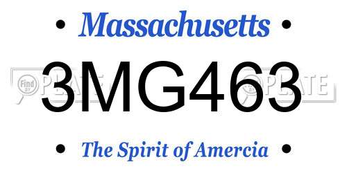 3MG463 Massachusetts License Plate