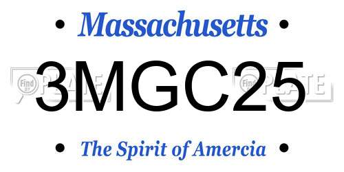 3MGC25 Massachusetts License Plate